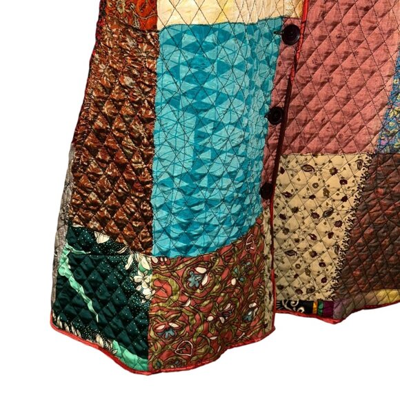 Sacred Threads NEW patchwork blazer jacket French Provencal floral prints L/XL - Picture 5 of 6